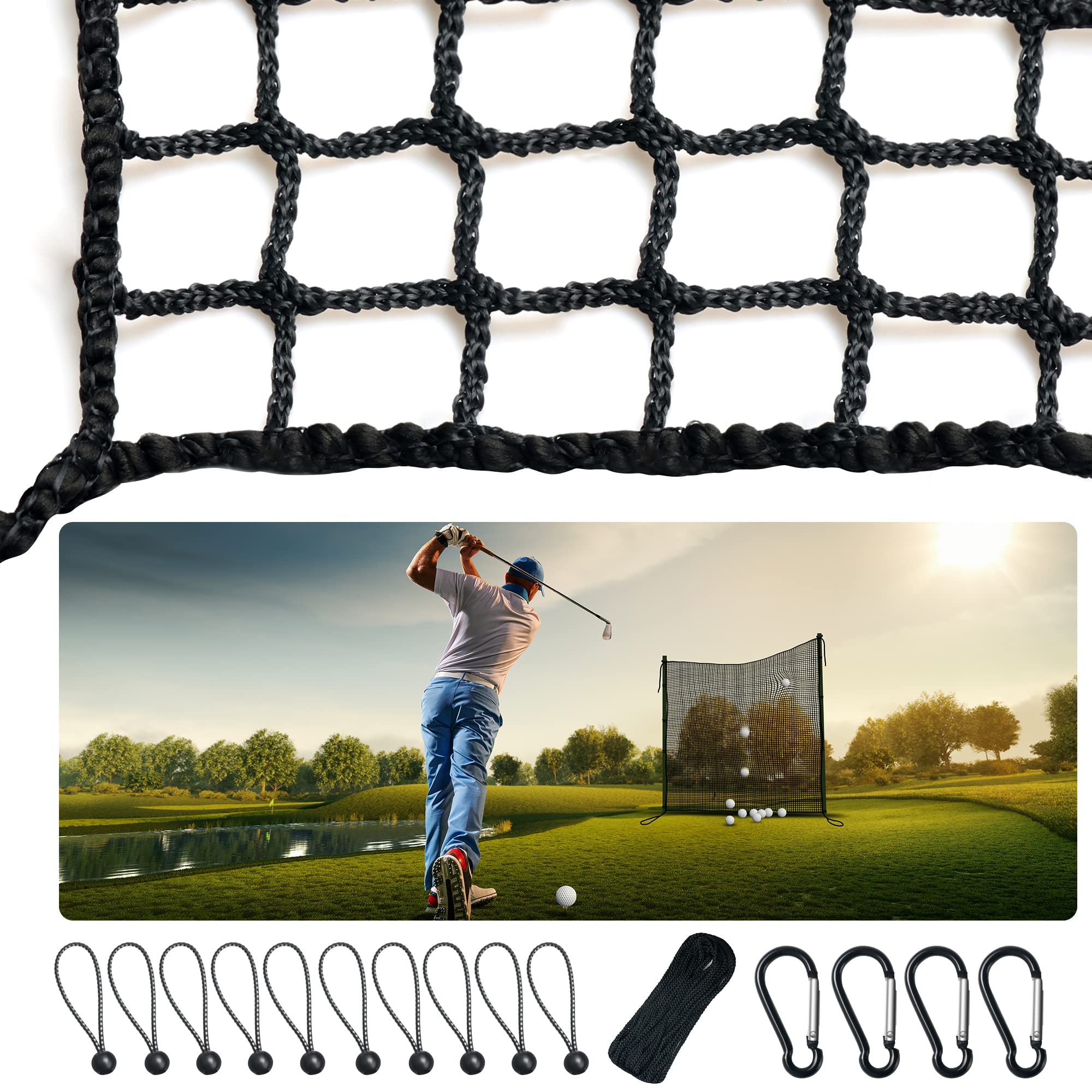 Golf Netting with Rope Rings Golf Hitting Nets for Practice or Garage