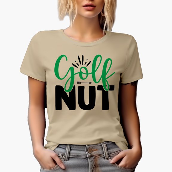 Golf Nut, Golf Player, Golfing or Golfer Themed Merch Gift, Tan T-Shirt, XL