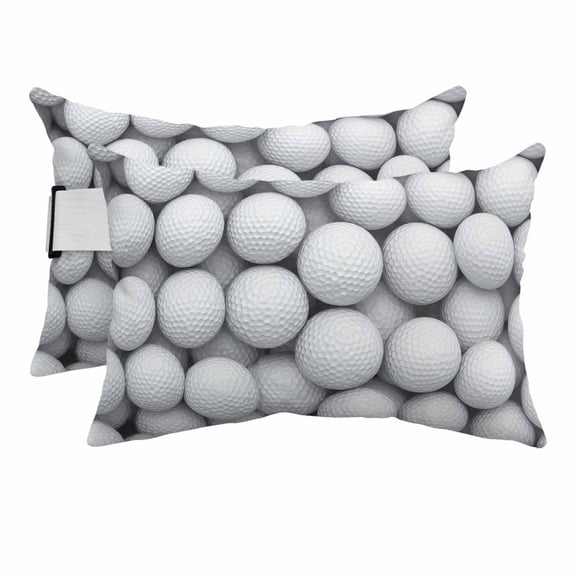 Golf Outdoor Pillows for Chaise Lounge Chair Beach Headrest Pillow Set of 2 Waterproof Lumbar Pillows with Insert&Strap Modern Geometric Abstract Balls Textured Pillow for Patio Pool 12"x20"