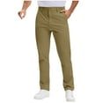 thumbnail image 1 of Golf Pants For Men Button Down Zipper Straight Leg Trousers Quick Dry Lightweight Breathable Pants With Pockets (M, Khaki), 1 of 6