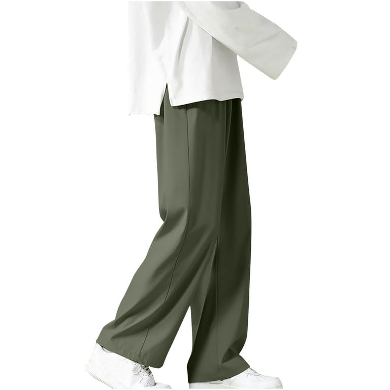 Golf Pants Men Men's Pleated Stitch Straight Leg Long Pants Loose - Main Image
