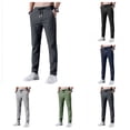 thumbnail image 1 of Golf Pants Men Straight Fit Trousers Fashion Running Tapered Jogger Pants Summer Breathable Cool Ice Silk Clothes Dark Gray L, 1 of 5