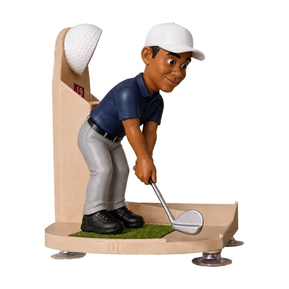 Golf Party Decor, Golf Decorations for Party, 8X10 in Golfer Bobblehead, Shelf Decorations, Solid Wood Stand, 1 Pc