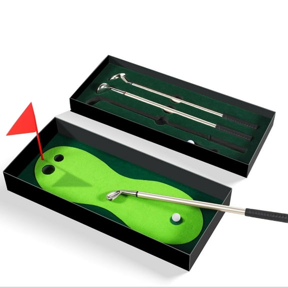Golf Pen Gifts for Men, Stocking Stuffers for Adults Bosses Dad Golfers Coworkers, Mini Golf Pen Set, Desktop Golf Ball Pens with 3 Golf Clubs Pens, Flag and Balls, Cool Golf Game Toys Desk Decor