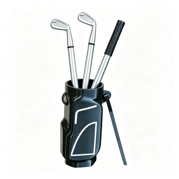 Golf Pen Holder Desk Accessories for Men Women Golfers, Birthday Graduation Gifts for Him Her, Funny Stylish Home Office Club Decor Gadgets, Perfect Golf Lover Gifts, 4.1 Inch,Black+Pen