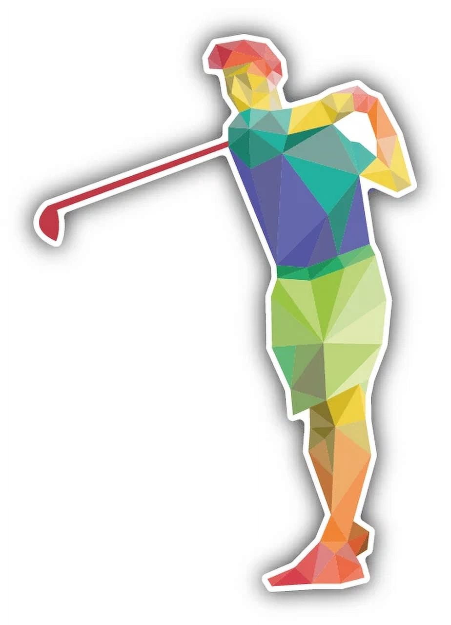 Golf Sticker Player Golf Player Triangulated Sport Car Sticker Phone Decal Water Bottle ...