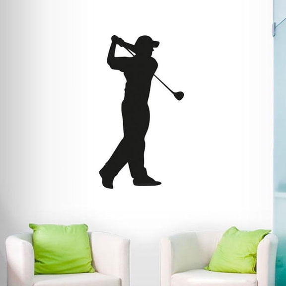 Golf Player Wall Decal Vinyl Removable Self Adhesive Sport Wall Sticker Home Decor Bedroom Decoration Poster 42x22cm