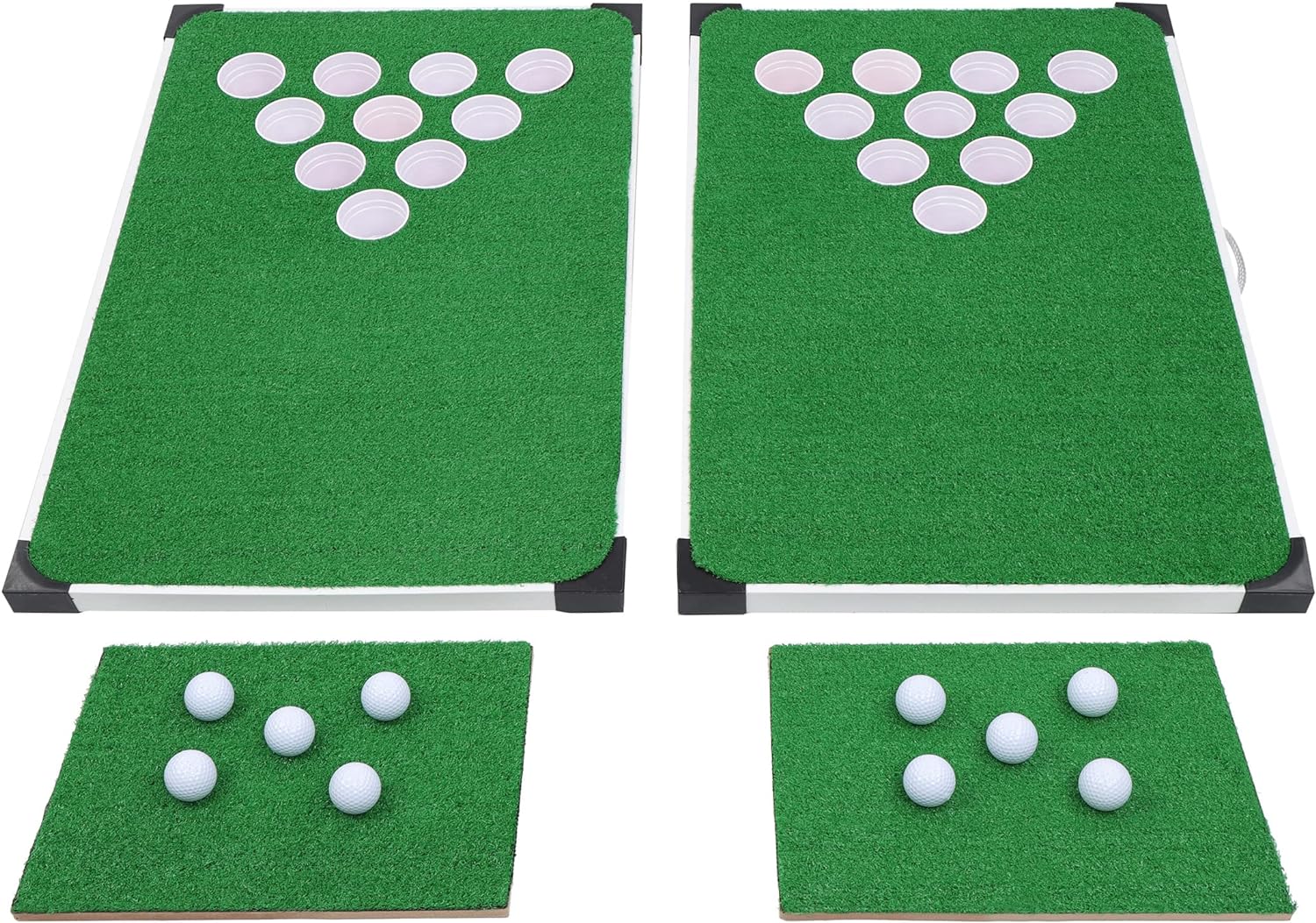 Golf Pong Game Indoor Or Outdoor Golf Pong Chipping Game With Portable Boards, Turf Mats, s