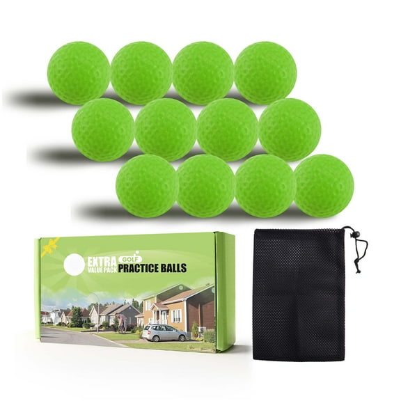 Golf Practice Balls Elastic Foam Soft Value 12 Pcs, Golf Training Ball Spone Dimpled Exercise Balls for Golf Swing Training Aids Home Office Indoor Outdoor Backyard