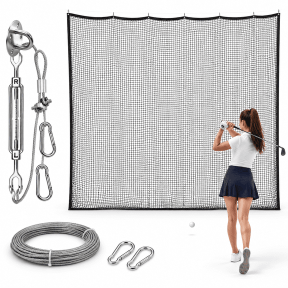 Golf Practice Net 12x12ft /12x15ft/12x20ft Hitting Hanging Kit Sports Barrier Foryard And Garindoor/outdoor Diy Netting Baseball