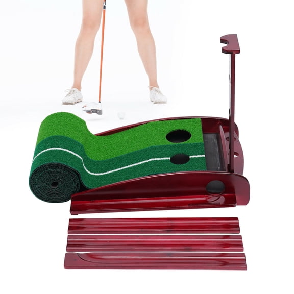 Golf Practice Putting Exerciser Large & Small Hole Design Auto Return+ Rod Rack
