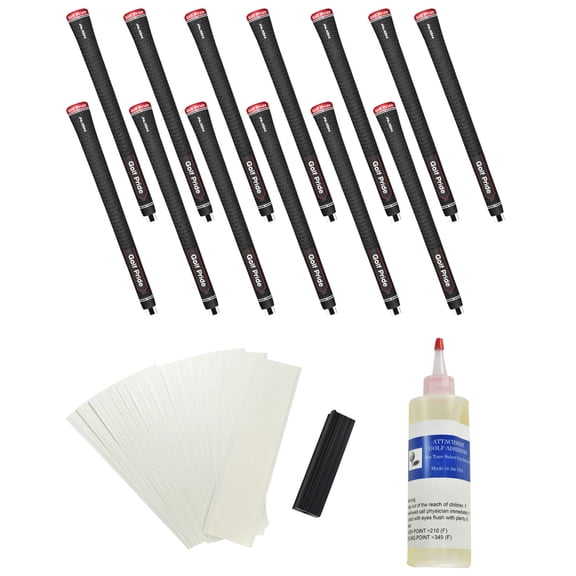 Golf Pride Tour Velvet Align Standard Golf Grips (13pcs + Golf Grip Kit) Black 52g .600