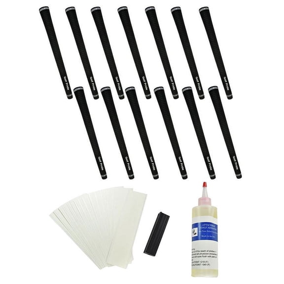 Golf Pride Tour Velvet Midsize Golf Grips (13pcs + Golf Grip Kit) Black