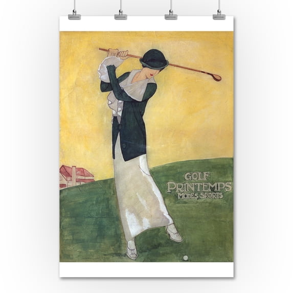 Golf - Printemps - Modes Sports Vintage Poster (artist: Dudovich) France (36x54 Giclee Gallery Print, Wall Decor Travel Poster)