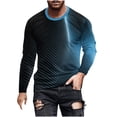 thumbnail image 1 of Golf Pullovers for Men Pullover Clearance Casual Round Neck Long Sleeve Pullover Stripe Print Tops, 1 of 5
