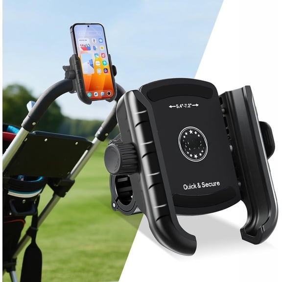 Golf Push Cart Phone Holder, Scooter Phone Mount,  Phone Holder,  Phone Mount for  Phone Compatible with CaddyTek, Bag Boy, Clicgear, Sun Mountain,  Trend, Gaggle &