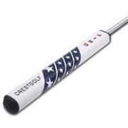 Golf Putter Grip, Premium PU Leather Star Pattern Golf Club Grips, Non-Slip Lightweight Golf Handle Replacement, Comfortable Tacky Feel, 10.5 Inches D#002 White