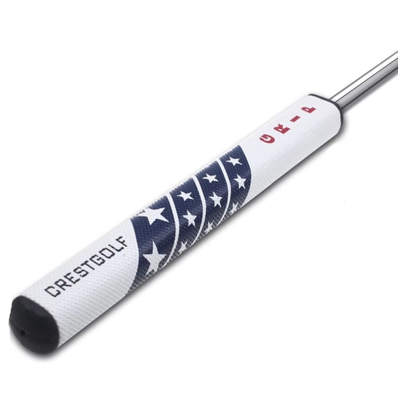 Golf Putter Grip, Premium PU Leather Star Pattern Golf Club Grips, Non-Slip Lightweight Golf Handle Replacement, Comfortable Tacky Feel, 10.5 Inches D#002 White