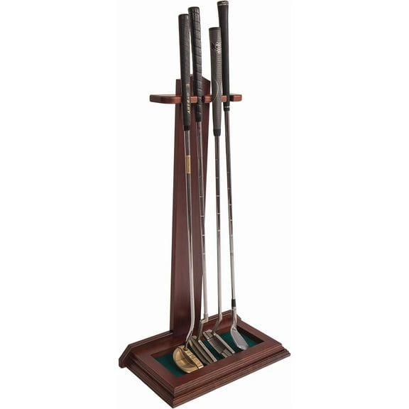 Eureka Golf Products Premium Wooden Golf Putter Stand | Solid Wood | Perfect for Golf Simulators | 4 Putter Capacity | Great for Home or Office