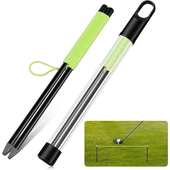 Golf Putting Aid String with Pegs Golf Putting String Guide Golf Putting Training Aid String Alignment Putting String Line Golf Putting Guide Line for Trainer Indoor Practice