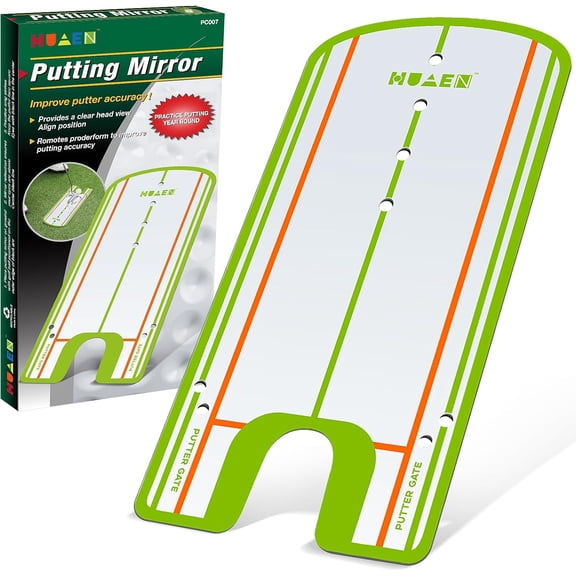 Golf Putting Alignment Mirror,Portable Golf Putting Training Aid,for Golf Putting Practice for Beginners Effective Putting Aid and Golf Trainer,Golf Putting Mirror Size 12L x 6W