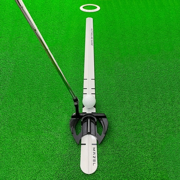 Golf Putting Alignment Rail,Alloy Steel Golf Trainer Aid for Putting Green,35 * 1.6 Inch,Precision Distance Control & Instant Feedback (Putting Alignment Rail, Putting Ring, Practice Ball)