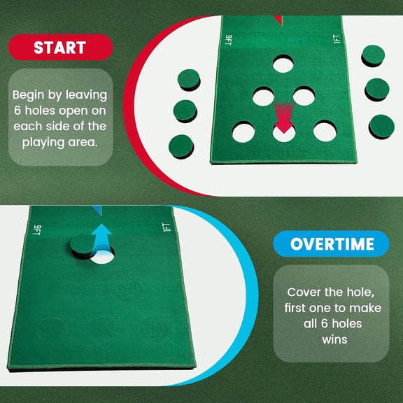 Golf Putting Game Putting Green Golf Putting Mat Indoor Outdoor Pratice Golf Game Set for Office Backyard Party