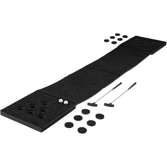 Golf Putting Game Set – 12 ft Backyard Putting Green Mat with 2 Putters, 2 Balls & Hole Covers