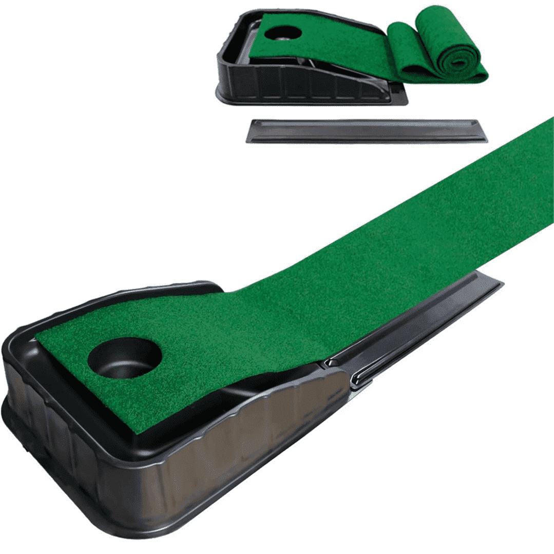Golf Putting Green, 8.5FT Indoor Golf Putting Mat With Auto Ball Return, Golf Putting Set Mini Golf Game For Home Office Backyard Party, Golf Gifts For Men