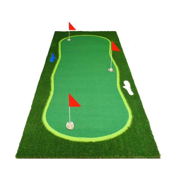 Golf Putting Green Large Professional Training Mat Realistic Artificial Grass Turf With 3 Flags Game Kids Practice For Indoor Outdoor