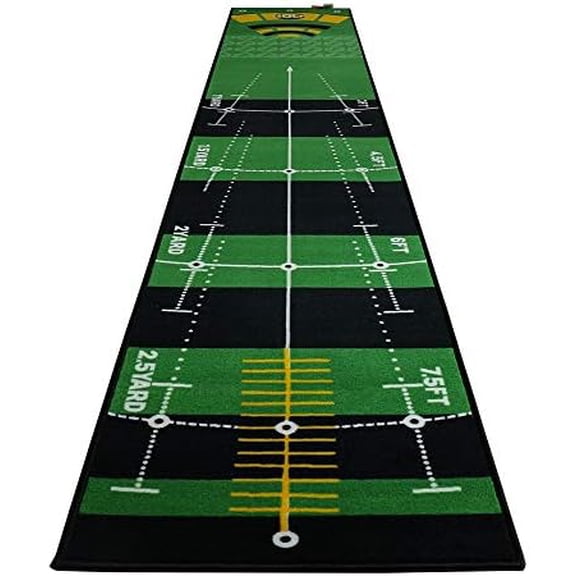 Golf Putting Green Mat 10 ft X 20 in Training Aid Mat, Multi Distance Mark Practice Putting mats,Anti-Slip Backing Golf Putting mat for Indoor/Outdoor Hitting Mat for Golf Enthusiast