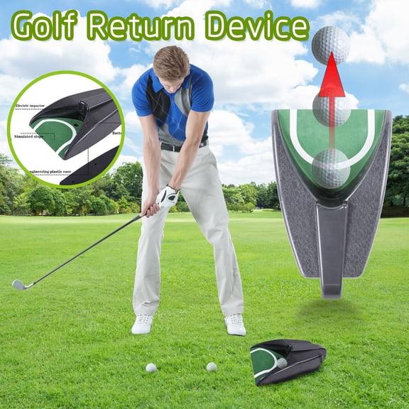 Golf Putting Return Device for Practice, Automatic Ball Return Cup with Battery Power, Indoor Training Aid for Home