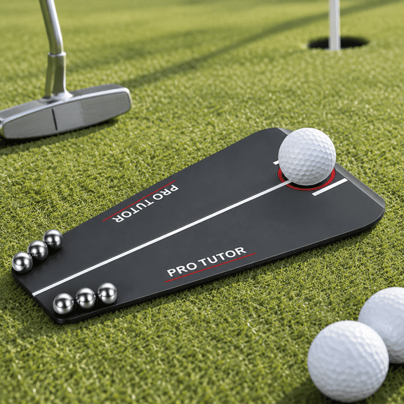 Golf Putting Trainer Aid with Metal Gates for Alignment and Stroke Practice