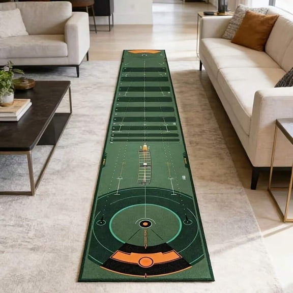 Golf Putting Training Mat For Indoor Practice, Professional Putting Green Mat With Alignment Lines And Distance Markings For Aiming Accuracy And Speed Control Training, Designed To Improve Stroke Con