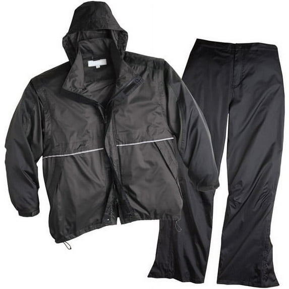 Golf Rain Suit with Convertible Jacket, Black