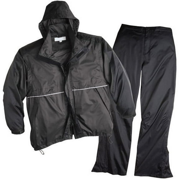 Golf Rain Suit with Convertible Jacket, Black