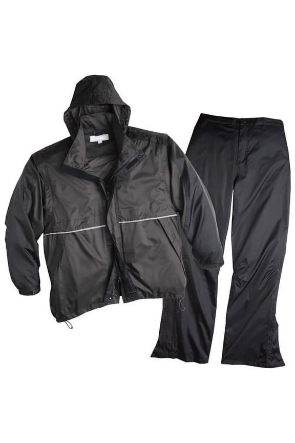 Golf Rain Suit with Convertible Jacket, Black