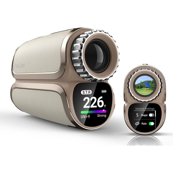 Golf Range Finder S2 - Premium Touchscreen Laser Rangefinder with Slope, Flag Lock Vibration, Triangulation, UV Reminder, and Rain Mode