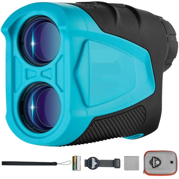 Golf Rangefinder, 1300 Yards Golfing Hunting Range Finder, 6X Magnification Distance Measuring, Golfing Accessory with External Magnet Mount, High Flag Lock, Slope, and Batteries