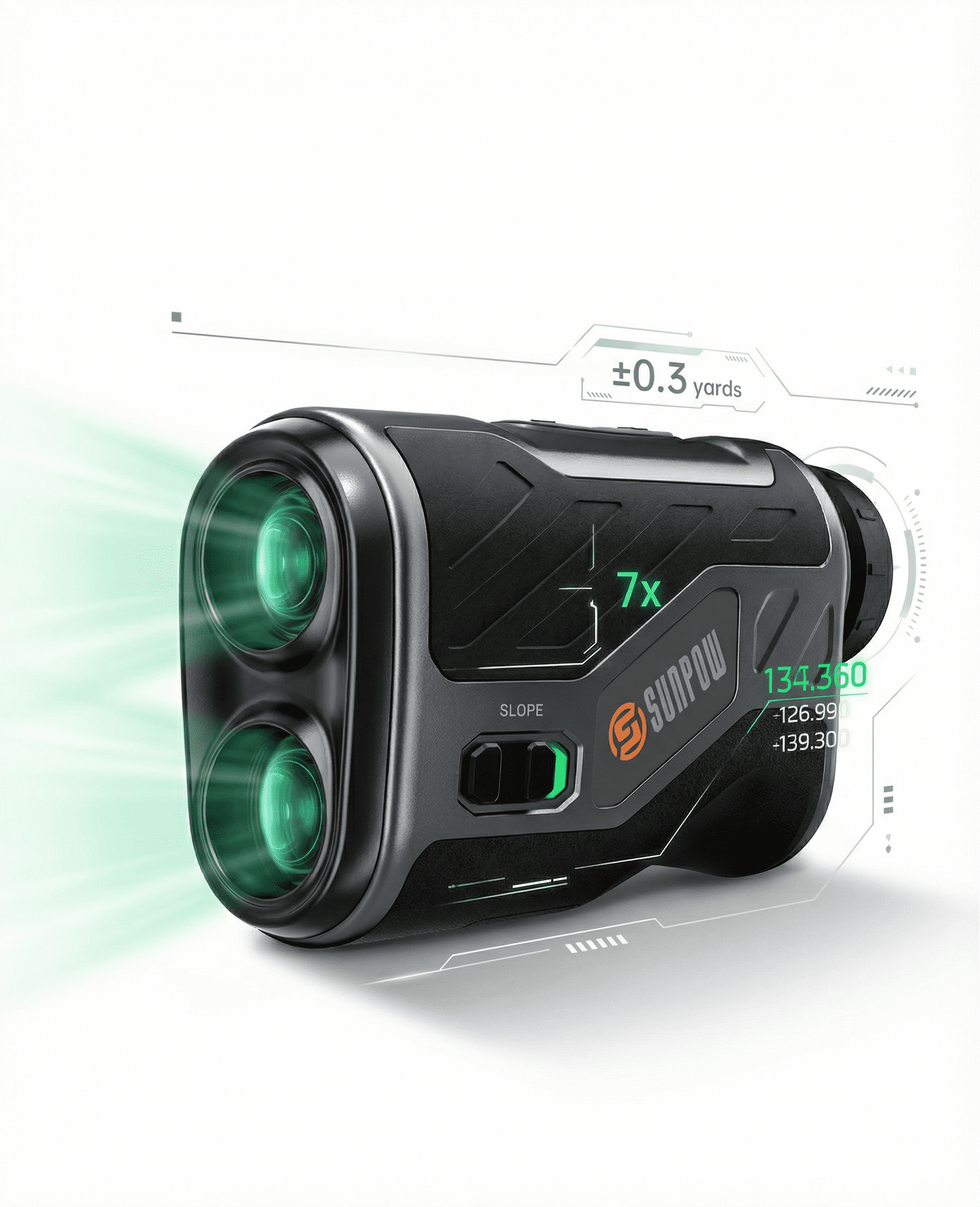 Golf Rangefinder with Slope 1200 Yards Laser Range Finder Golf, 7X Magnification Flag Pole Lock Vibration Rechargeable Magnetic Range Finder for Golf & Hunting