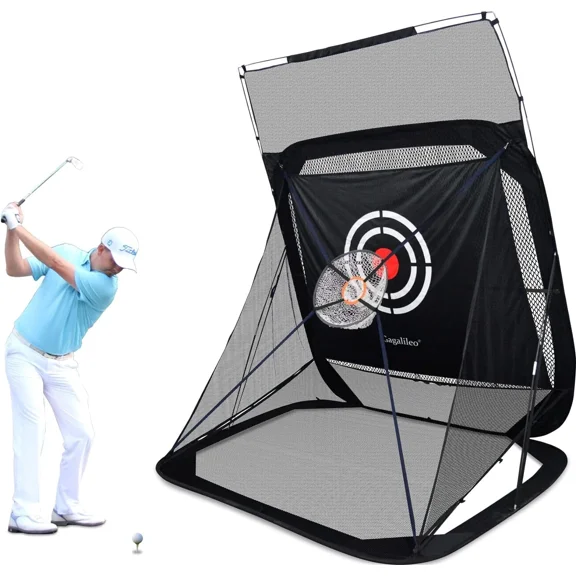 Gagalileo 9x7FT Pop-Up Golf Practice Net with Target Zone Backyard, Indoor, Durable Steel Frame & Carry Bag