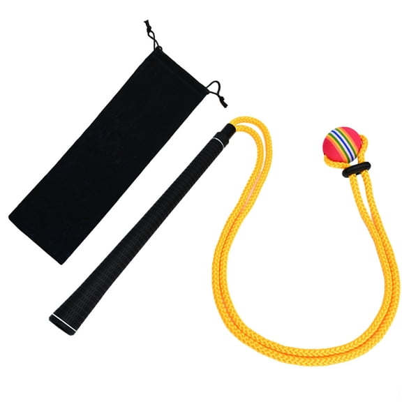 Golf Rope Swing Trainer & Aid - Elevate Speed Tempo Flexibility All-Level Warm-Up for Stronger Swings Yellow