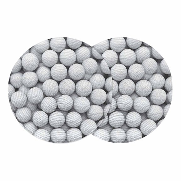Golf Round 13 Inch Placemats Set of 2, Modern Geometric Abstract Balls Textured HeatResistant Non Slip Place Mats for Dining Table, Wipeable Braided Kitchen Table Mats for Housewarming