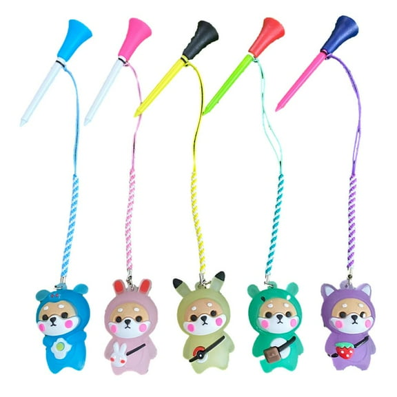 Golf Rubber Tees With Flashing Light Cartoon Prevent loss Golf Ball Holder I1T3