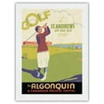thumbnail image 1 of Golf at Saint Andrews - The Algonquin - Canadian Pacific Hotel - Vintage Travel Poster by Norman Fraser c.1939 - Japanese Unryu Rice Paper Art Print 24 x 32 in, 1 of 4