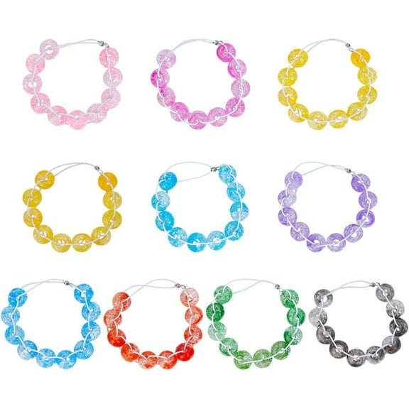 Golf Score Counter Beads Golf Crossover Bead Count Stroke Score Counter Acrylic Golf Beads Elastic Cords Bracelets to Count Strokes for Novice Golf Elderly to Remember Scores