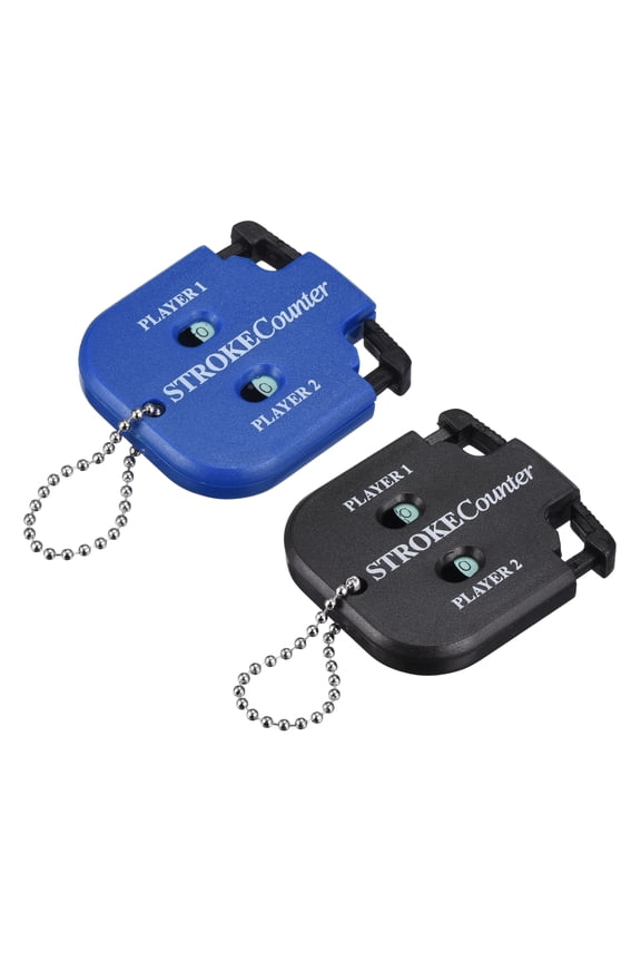 Golf Score Indicator, 2 Player Stroke Counter Clicker with Key Chain 2 Pcs & Black/Blue -Fitting for (Golfer/Training/Practice)