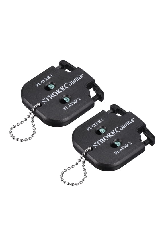 Golf Score Indicator, 2 Player Stroke Counter Clicker with Key Chain 2 Pcs & Black -Fitting for (Golfer/Training/Practice)