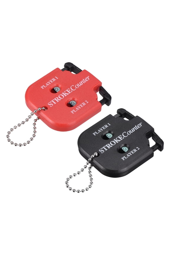 Golf Score Indicator, 2 Player Stroke Counter Clicker with Key Chain 2 Pcs & Black/Red -Fitting for (Golfer/Training/Practice)
