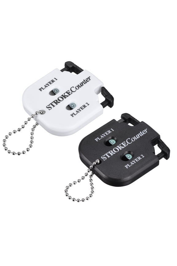 Golf Score Indicator, 2 Player Stroke Counter Clicker with Key Chain 2 Pcs & Black/White -Fitting for (Golfer/Training/Practice)